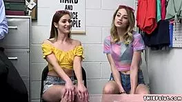 This mall cop just hit the jackpot today not one but two teen 18+ie shoplifters