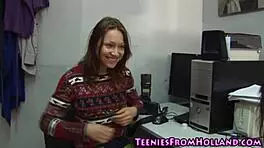 Teen model showing small tits in high definition interview!