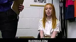 redhead shoplifter fucks cop to avoid jail! what a deal?