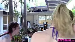 Naughty Bisexual Teen 18+ Bffs Love Riding Big Cock