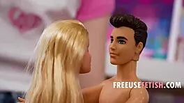 Barbie and Ken in freeuse play with Riley Star and Venus Vixen. What fetish fun will they have?