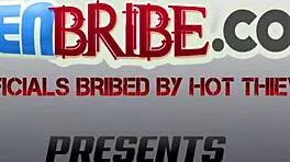 ella takes officer's cock in office blowjob scene