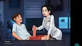 Summertime Saga 32 • Hot Asian Teacher Jerks Student Off.