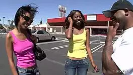 Tight wet teen sluts eagerly ride monster cock together