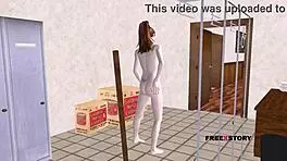 Cute teen girl poses sexily in 3d animated porn