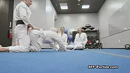 In practice, girls of 14 years of age are out of control during karate training