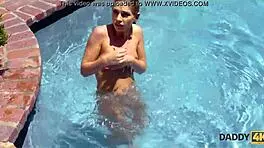 amazing blonde tries mature cock in daddy4k