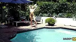 amazing blonde tries mature cock in daddy4k