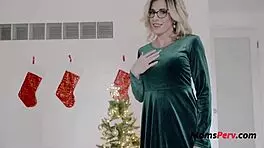 is this christmas with blonde busty stepmom cory chase giving blowjob?