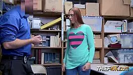 Redhead Ornella's tight cunt gets demolished when caught robbing