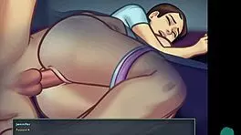 Summertime saga 58 roleplay with teen 18+ brunette pussy, big cock game, pov monster cock, ass, and cum in tight hole.