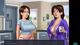 Summertime saga 58 roleplay with teen 18+ brunette pussy, big cock game, pov monster cock, ass, and cum in tight hole.