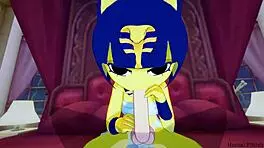 Ankha, wanna ride this thick cock in your bedroom tonight?