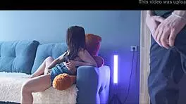 Young woman gives man the eye and invites him for sex