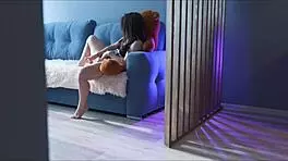 Young woman gives man the eye and invites him for sex