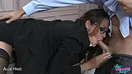 College Cutie Allie Haze Enjoys Intimate Encounter.