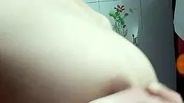 teen girl masturbates alone in casual everyday moment