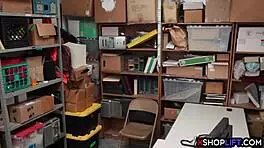 Shoplifting teen says, Let me suck in the office.