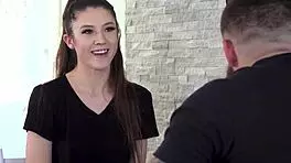 Big boobed teen darling Young 18-year-old Ally was drenched with water by a large black male then her embrace a well endowed bodybuilder