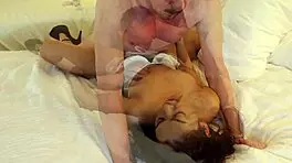 sarah lace as french maid in wild threesome anal spit roast.