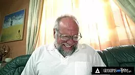 Hot Teen Sucks And Fucks Old Man's Cock