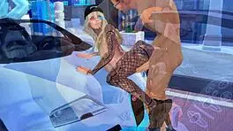 Tattooed woman with glasses involved in anal sex and face sitting, face sitting and blowjob for money with anime hentai video and real life fiction