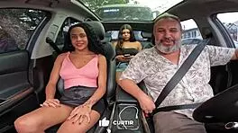 Little and fresh looking teenage Mulatto girl Luna loves public displays of affection