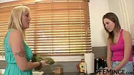 This wife and mother describes herself as a full-busted MILF to explain why she enjoys sharing cunilingus with her young stepdaughter