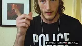 I'm Alex Blake, bound and getting my face smeared with jizz!