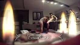 Petite blonde friend performs slow webcam blowjob