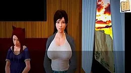 Teen girl in 3D hentai family fuck