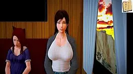 Teen girl in 3D hentai family fuck