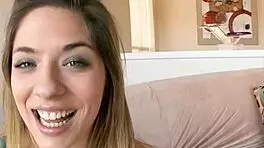 Huge Balls Engulfed in Blowjob with Cumshot on Small Tits