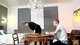 Mature Teacher Seduces Young Man In Classroom