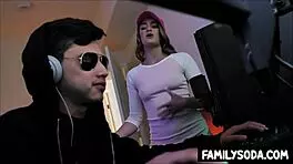 gamer stepbro bangs stepsis with taboo teen 18+ blowjob group creampie hardcore pov