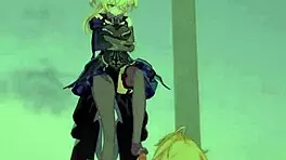 Amber and Fischl Fuck Aether in Genshin Hentai