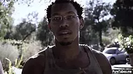 black guy smashes hot virgin teen's hairy pussy in garage