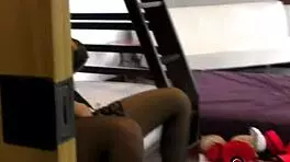 babe with tattoos banged on floor sideways