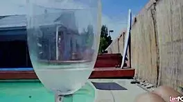 Cute Teen Lesbians Kiss And Trib In Swimming Pool