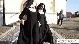 beautiful nuns secretly licking and sucking in forbidden czech teen lesbian action