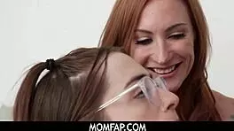 MomFap - Big Tits Stepmom Guides Threesome! Tiny Teen 18+ Stepdaughter Sophia Locke Joins!