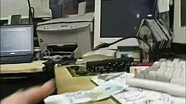 lonely blonde teen masturbates at office, small tits exposed