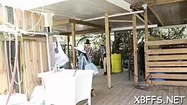 Bffs Tease Cock of Horny Lad in Missionary Group Sex