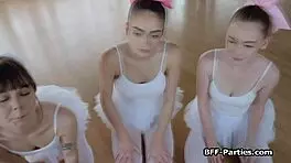 3 Teen Ballerinas On 1 Big Cock