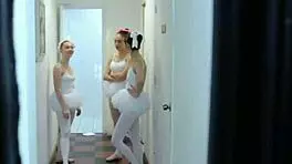 3 Teen Ballerinas On 1 Big Cock