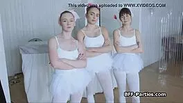 3 Teen Ballerinas On 1 Big Cock