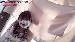 Japanese bride squirts in wedding dress