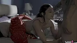 Santa Fucks Petite Teen Beauty At Boss's Home With Blowjob And Hardcore Sex