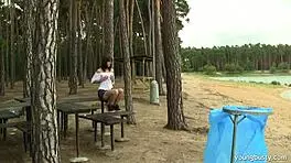 I watch busty teen rita masturbate outdoors with big tits