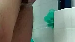 Washing my big brown dick close-up homemade 😍